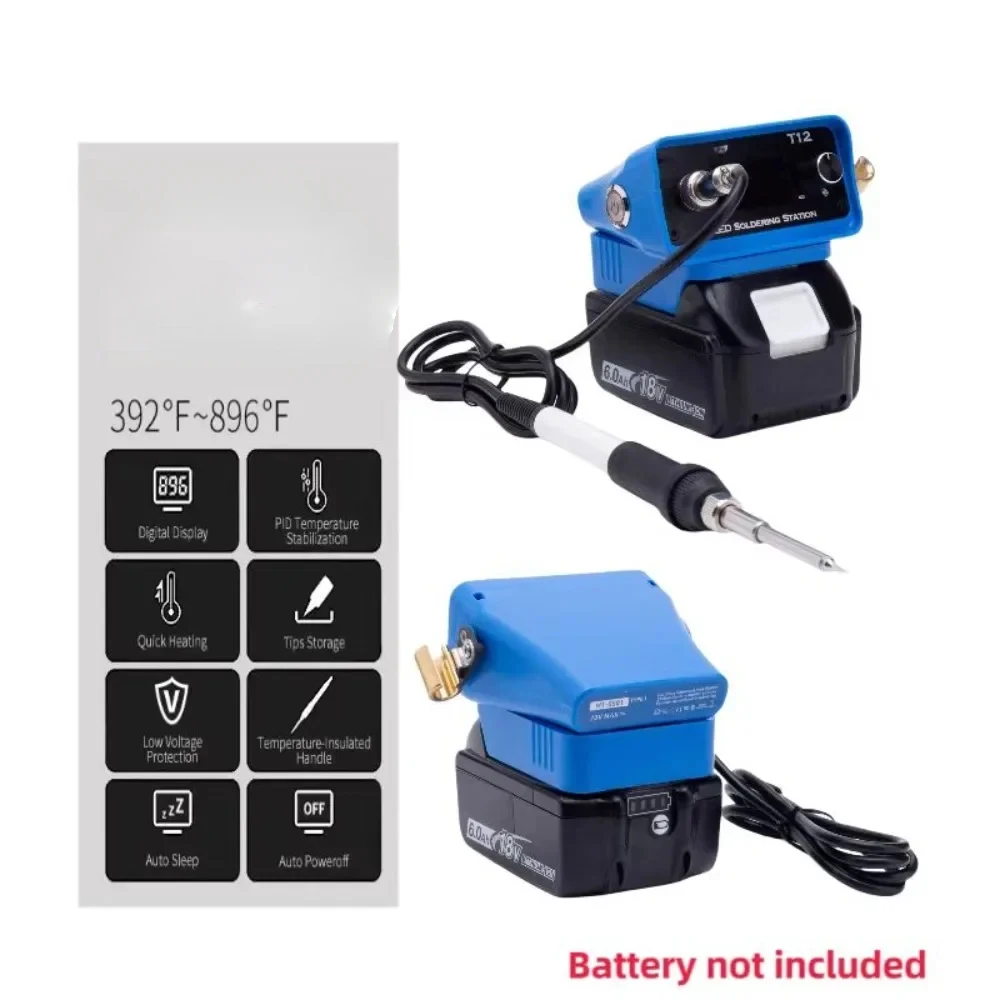 Soldering Station Portable for  Makita 18v Lithium Battery T12 Soldering Iron Welding Tool Kit  Cordless Welding  (No Battery)