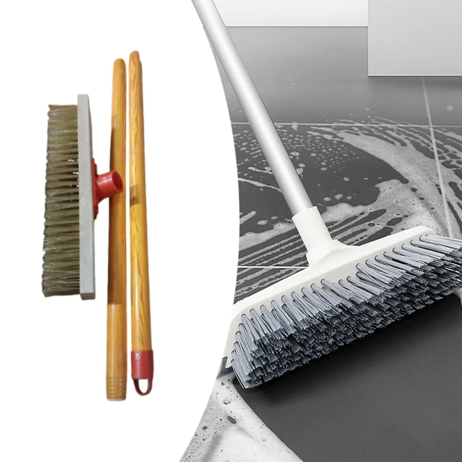 Floor Scrub Brush Deck Floor Brush Moss Remover Heavy Duty Efficient Outdoor