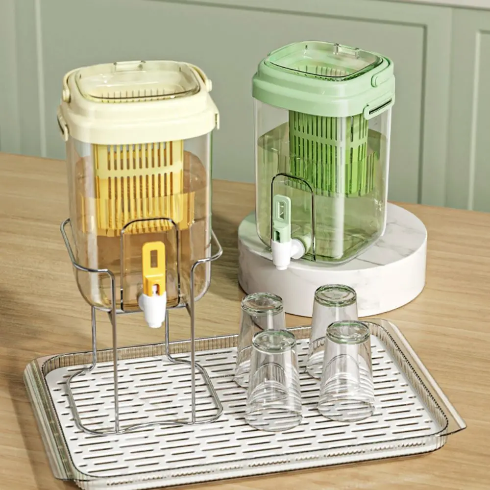 Water Bottle With Filter and Faucet Beverage Dispenser Transparent Foldable Handle Beverage Pitcher ABS Cold Water Jug Bar