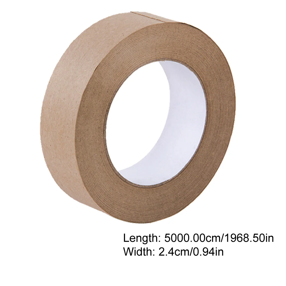 Water Activated Sealing Tape 2 Roll Writable Kraft Paper Practical Lightweight Multi-Function Carton Sealing Supply