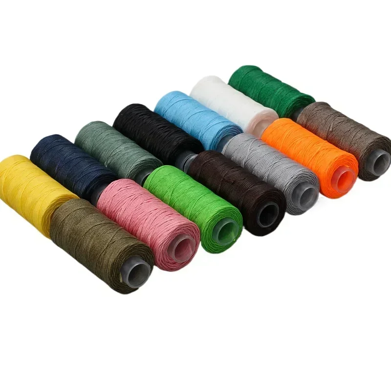 Fio encerado de couro de 0,8 mm 50 m - Cabo de poliéster trançado 150D de alta resistência para costura manual, fabricação de calçados, reparo de bolsas