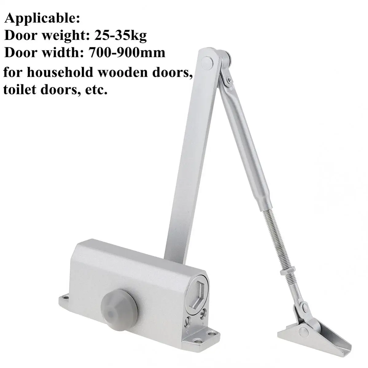 Aluminum Alloy Automatic Door Closer Fire-proof Residential Door Hydraulic Auto Door Closer Heavy Duty Large for 25 to 80kg Door