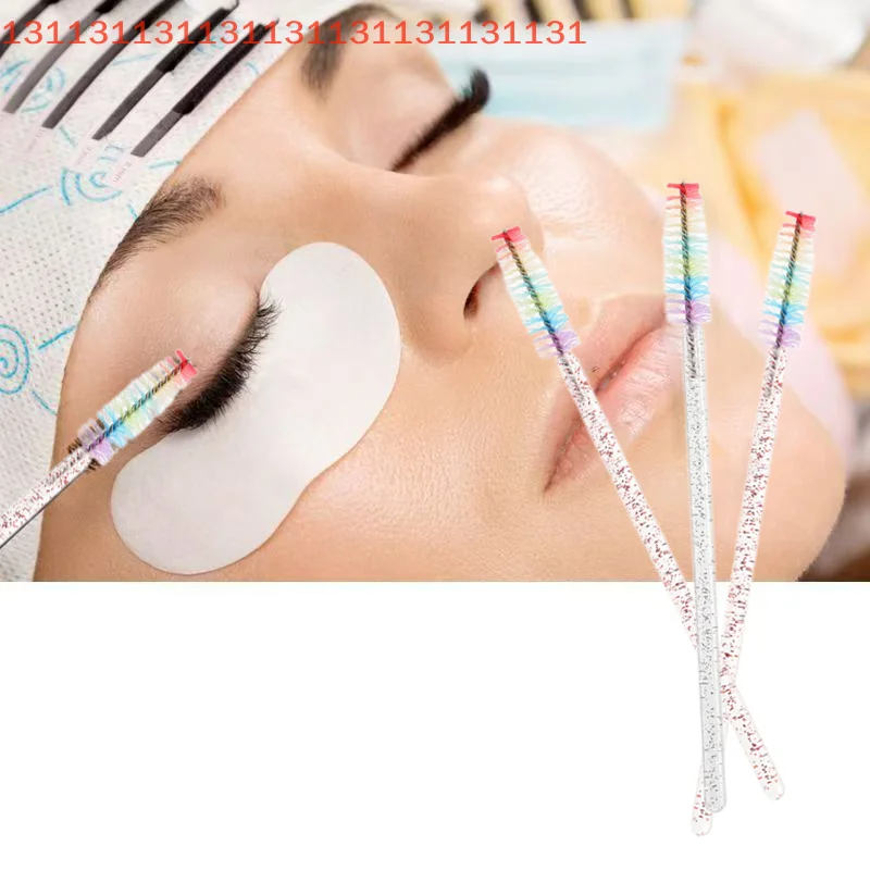 50 قطعة المتاح الملونة كريستال رمش فرشاة مشط المهنية رموش تمديد عصي الماسكارا ماكياج الجمال أداة #6