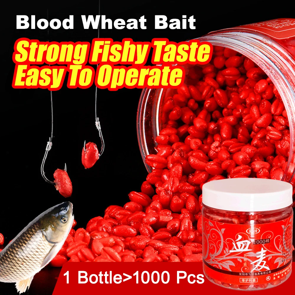 Soaked In Red Insect Liquid To Make Blood Wheat Bait for Wild Fishing Portable Red Particle Bait for Various Schools of Fish