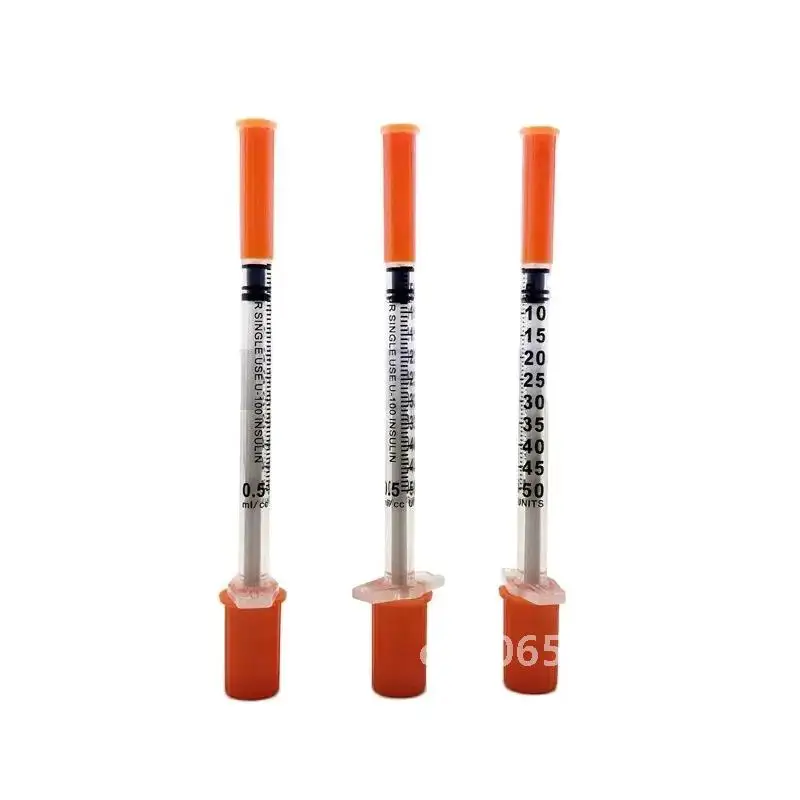 50pcs/lot 1ml 0.5ml 29G Disposable Plastic Veterinary Syringe With Needles pet Animal dog cat syringe
