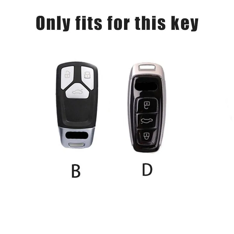 ABS Baking Paint Car Remote Key Case Cover Shell for Audi A3 A4 B9 A6 A7 4K A8 E-tron C8 D5 SQ8 A5 A6 8S 8W Q5 Q7 4M S5 S7 TT Q8