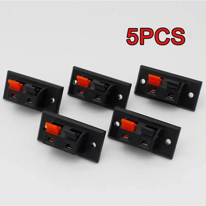 5pcs 2 Positions Connector Terminal Push in Jack Spring Load Audio Speaker Terminals image 2