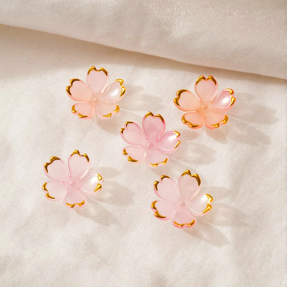 50 Stück Blumen-Acrylperlen, 18 mm, bunte Kirschblüten-Perlen für die Schmuckherstellung, DIY, handgefertigte Armbänder, Ohrringe, Zubehör – Detail 6