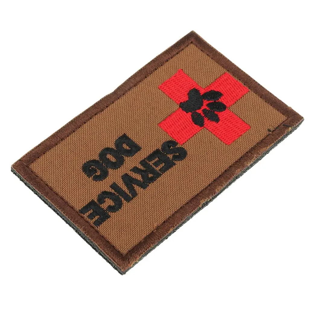 Service Dog Patch Embroidered Fusible Clothing Appliques Polyester Badge for Outdoor Gear Apparel