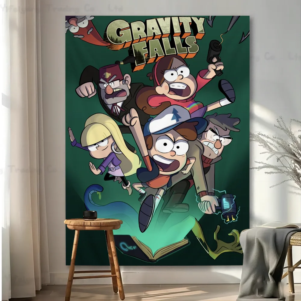 

Classic G-Gravity F-Falls Movie Vintage Hippie Wall Hanging Tapestries Bohemian Wall Tapestries Mandala INS Home Decor