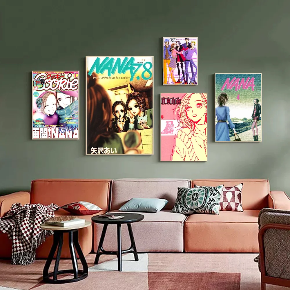 

Anime N-NANA Retro Anime Posters Sticky Whitepaper Sticker DIY Room Bar Cafe Kawaii Room Decor