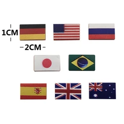 Mini Flag USA Russia Japan Germany Brazil UK Spain France Australia Patch Chevron Strip Armband Appliqued For Clothing