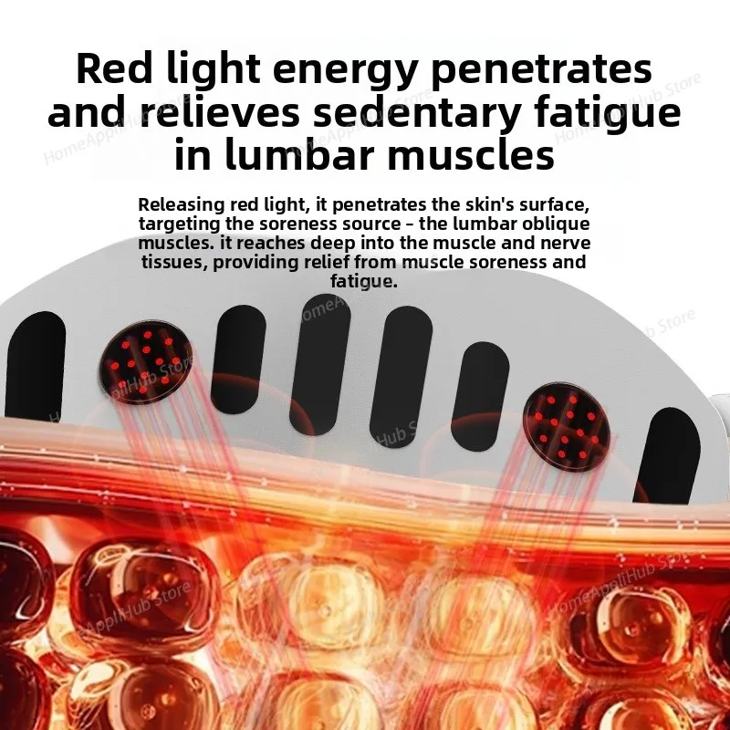 Heated Waist Protection Red Light Waist Massager EMS Micro-current Vibration Hot Compress Lumbar Spine Pain massager