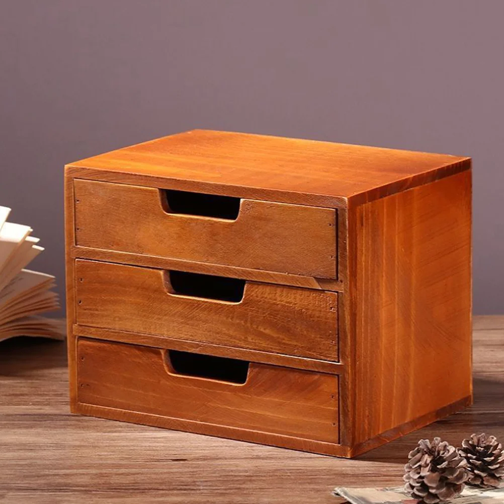 

Solid Wood Retro Storage Cabinet Desktop Drawer Organizer Organizers and Drawers with