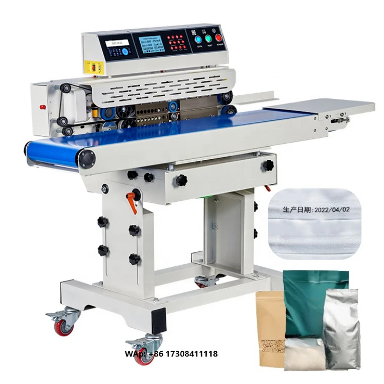 Intelligent Continuous Heat Sealing Machine for Beverage Packaging Band Sealer for Plastic Film Foil Pouch Date Code Printing