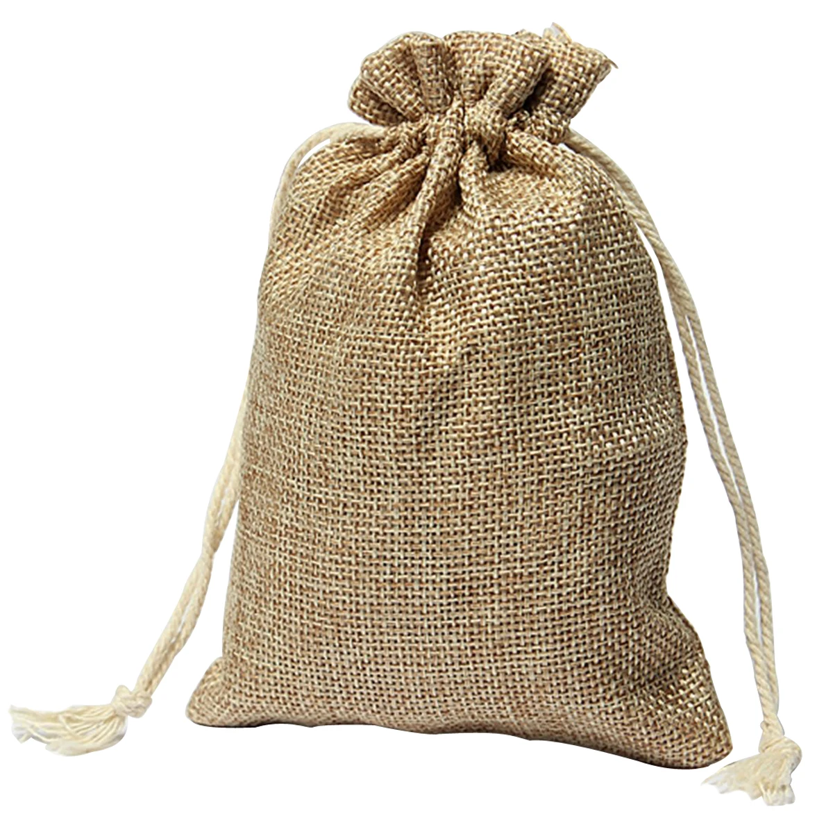 New Vintage Burlap Sacks Weddings Favor Adjustable Cords Bags 10 * 15cm