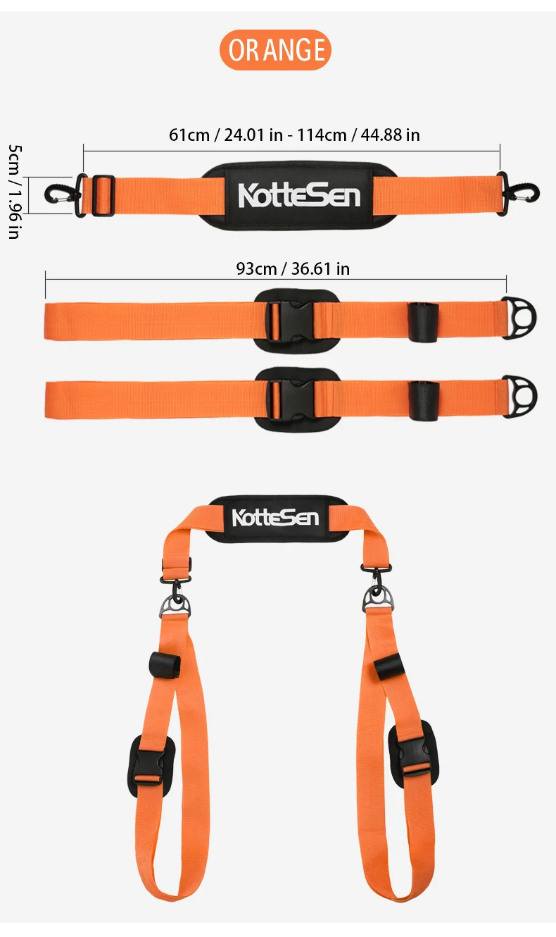 Kottesen Paddleboard-Gurt SUP-Zubehör Verstellbarer Surfbrett-Schultergurt Kajak Multifunktionales Bindeseil Mehrfarbiges Befestigungsseil – Detail 9