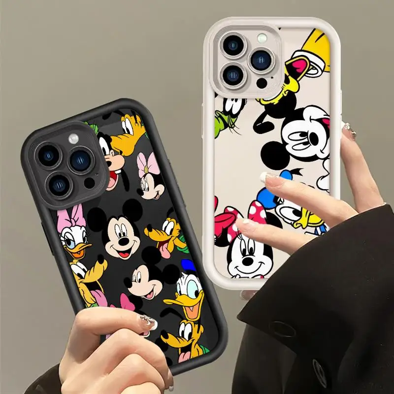 Mickey Minnie Donald Duck Case For Apple iPhone 15 11 13 14 Pro Max 12 Silicone 15 Plus 11Pro Soft Phone Cover