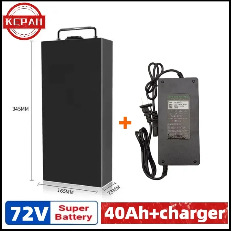 KEPAH 72V 20Ah 30Ah 40Ah 50Ah 18650 Li-lon battery detachable universal large capacity battery with sufficient capacity