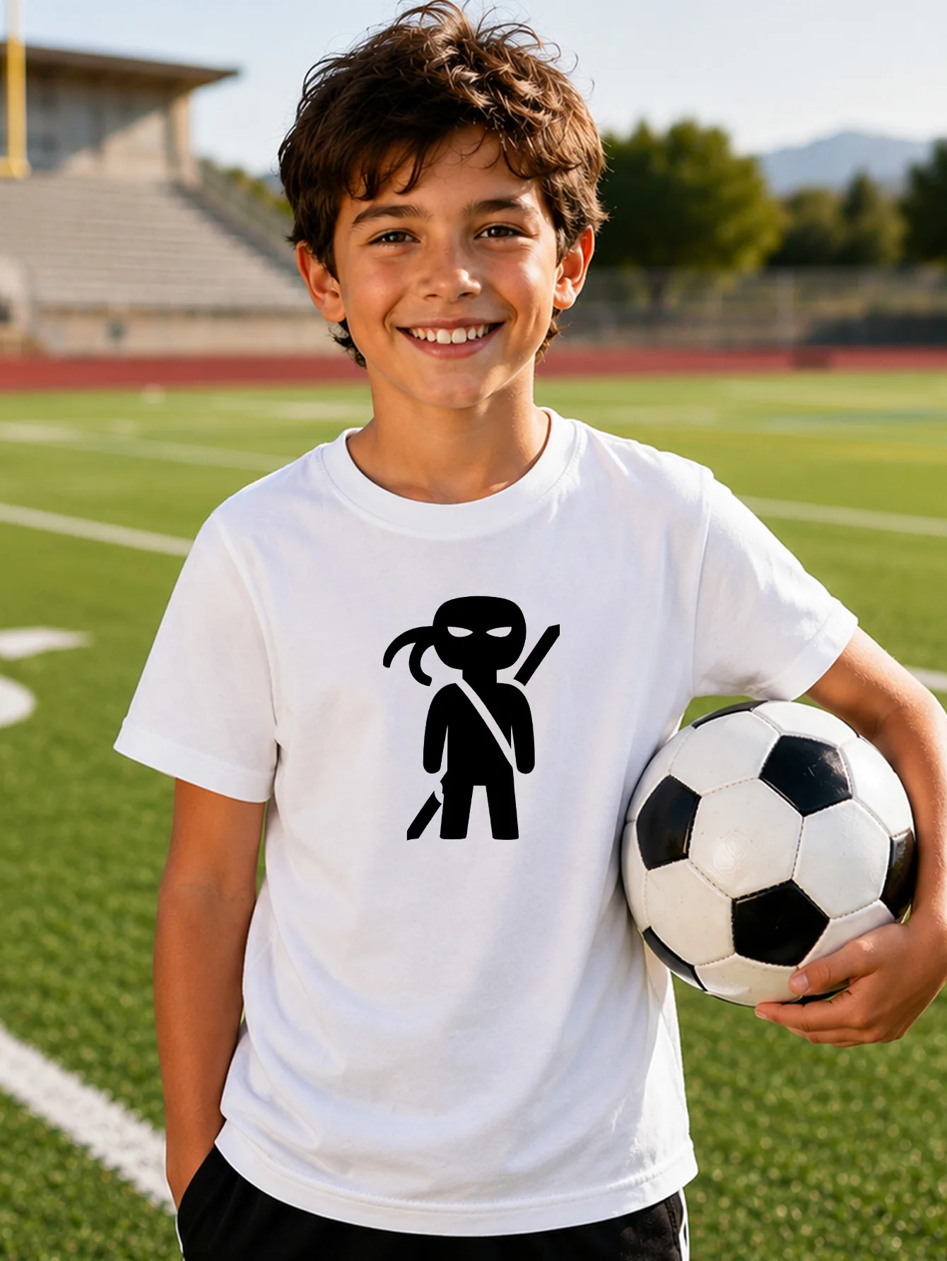 Kids Outdoor Ninja - Kaus Lengan Pendek Anak-anak Gambar Seni