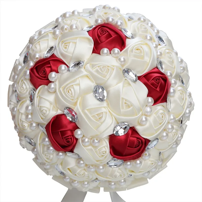 

21 см атласная лента для подружки невесты, ручной букет, седло, имитация букета роз, свадебные принадлежности W234-Z