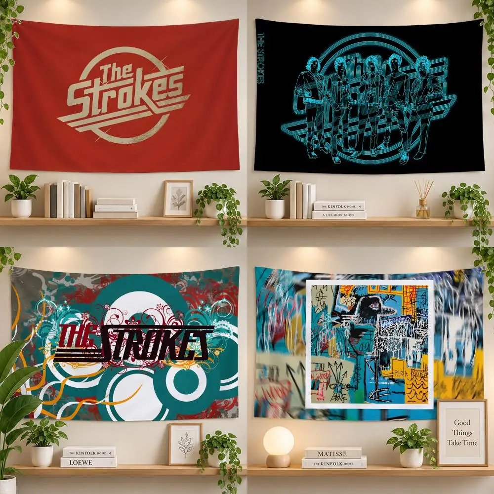 Music The Strokes Indie Rock Flags Personalized Banner Flag Room Dorm Camping Picnic Garage Bar Outdoor Wall Decor