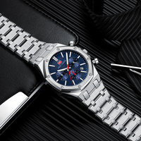MINI FOCUS Business Men Watches (Chronograph/Waterproof/Luminous/Calendar/24 Hours)  Stainless Steel Band Watches for Men