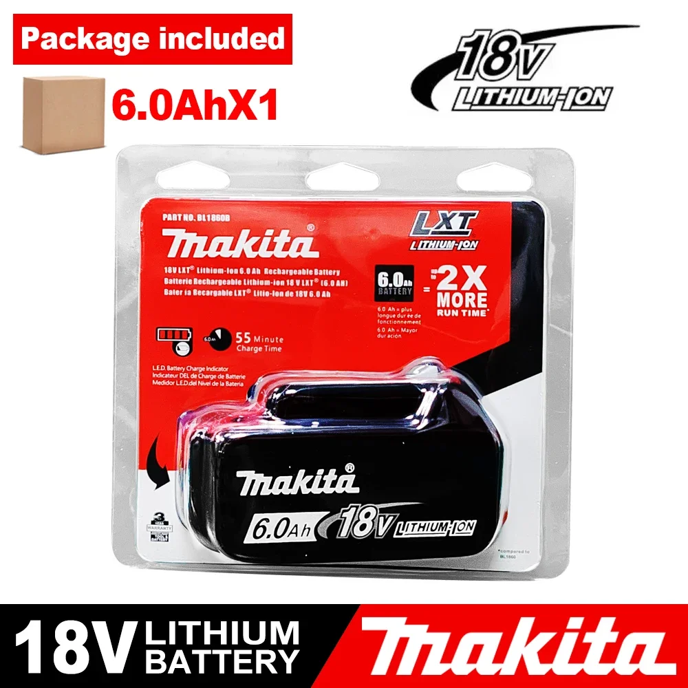 

100% original Makita 6.0Ah 18V Rechargeable Battery for Makita 18V BL1830 BL1830B BL1840 BL1840B BL1850 BL1850B Power Tools