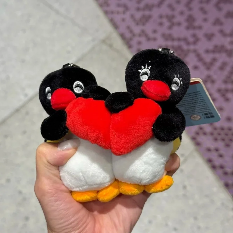 Oryginalny breloczek z serii Pingu Mini Pair Plush, uroczy pingwin, zawieszka, lalka ryba, zabawka, prezent urodzinowy dla przyjaciela lub ukochanej osoby.