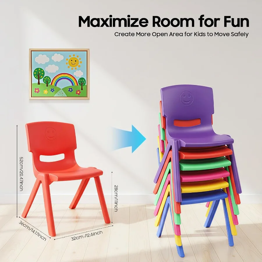 Stackable School Chairs for PP Plastic Classroom Chairs Set Of 6