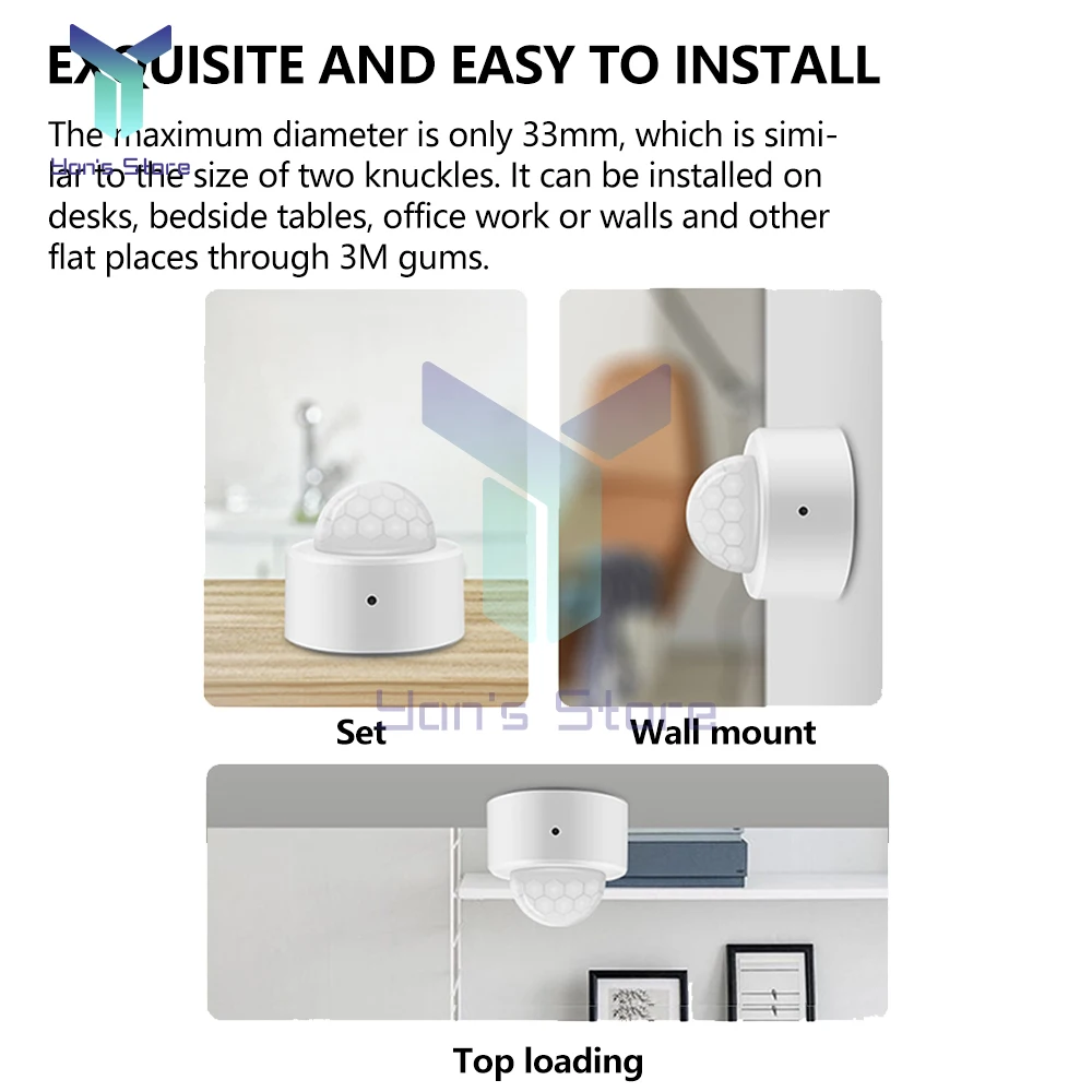 Tuya เครื่องตรวจจับการเคลื่อนไหวแบบ2 in 1 ZigBee MINI PIR + มิเตอร์วัดแสงสว่างเรื่อยๆความปลอดภัยสัญญาณกันขโมยสัญญาณเตือนการตรวจจับการเคลื่อนไหว
