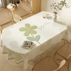 Fresh INS Style Tablecloth, Waterproof Oil-Proof Washable Rectangular Dining Table Cover, Luxury Tea Table Cloth