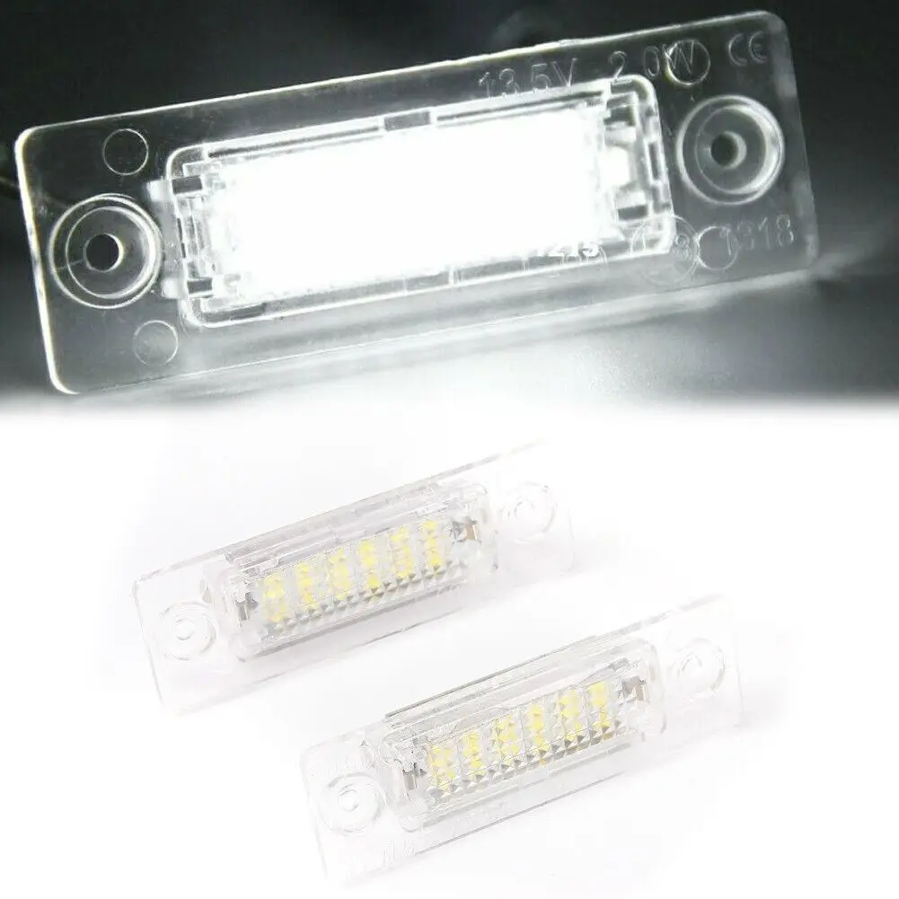 1Pair 18SMD LED License Plate Light 6000K White For Touran For Golf Plus MK5