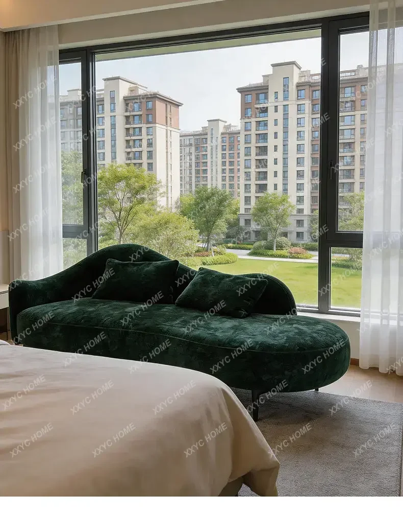 Curved fabric concubine sofa special-shaped concubine chair bedroom living room concubine reclining chairTJ