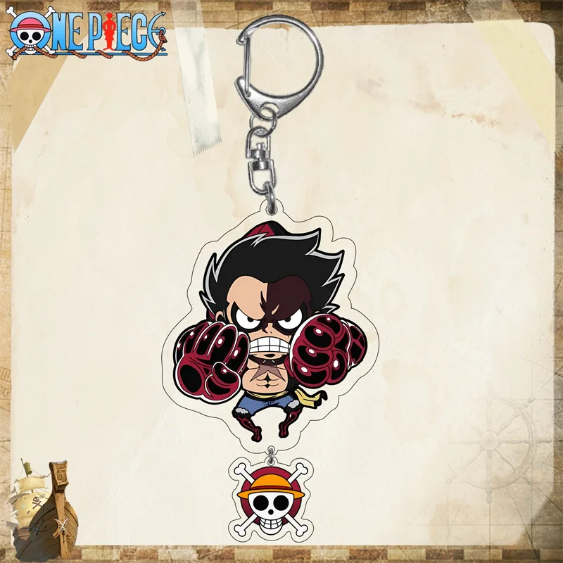 ONE PIECE Keychains Creative Toys Luffy Zoro Nami Usopp Portgas·D· Ace Chopper Anime Figures Acrylic Keychain Pendant Keyrings