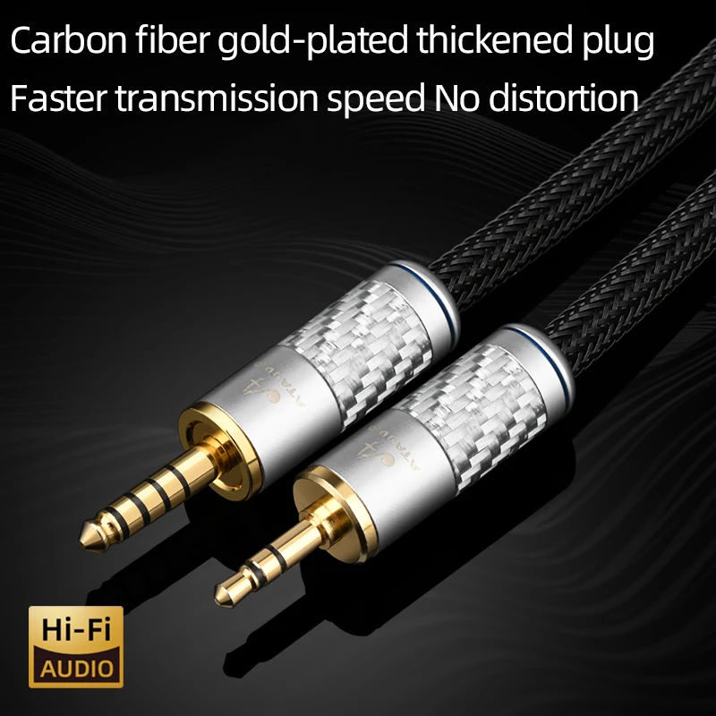 ATAUDIO-Cable auxiliar HiFi de 4,4mm a 3,5mm, conector macho a macho de alta gama con núcleo OCC de 4,4mm a 3,5mm, 4,4mm, 6,5mm