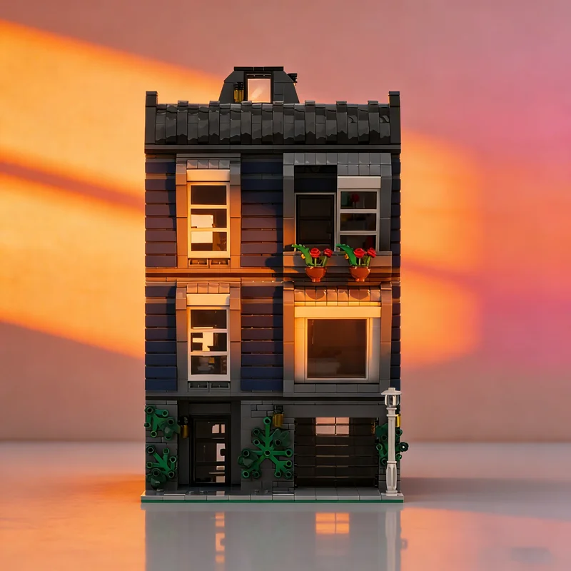 

2461 шт. MOC модульный уличный пейзаж городской дом модель строительные блоки строительные игрушки рождественские подарки творческая идея образование кирпич