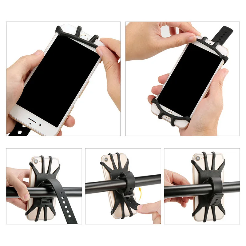 2PCSUniversal Bicycle Mobile Phone Holder for Mobile Cell Phone GPS Silicone Motorcycle Bike Cycling Handlebar Stand Bracket