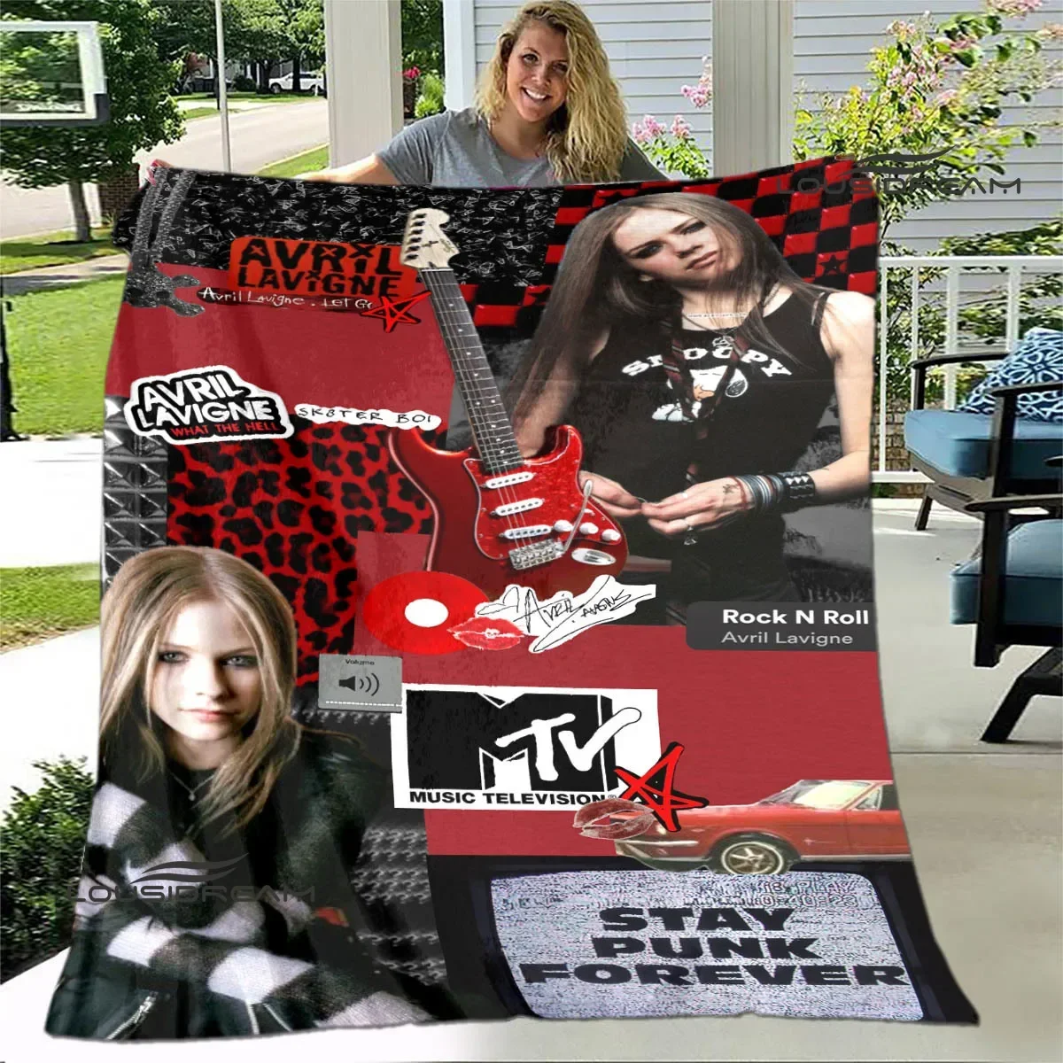 Singer AVRIL LAVIGNE Printed blanket Flannel Warm blankets Soft and comfortable blanket bed linings cubre cama Birthday Gift