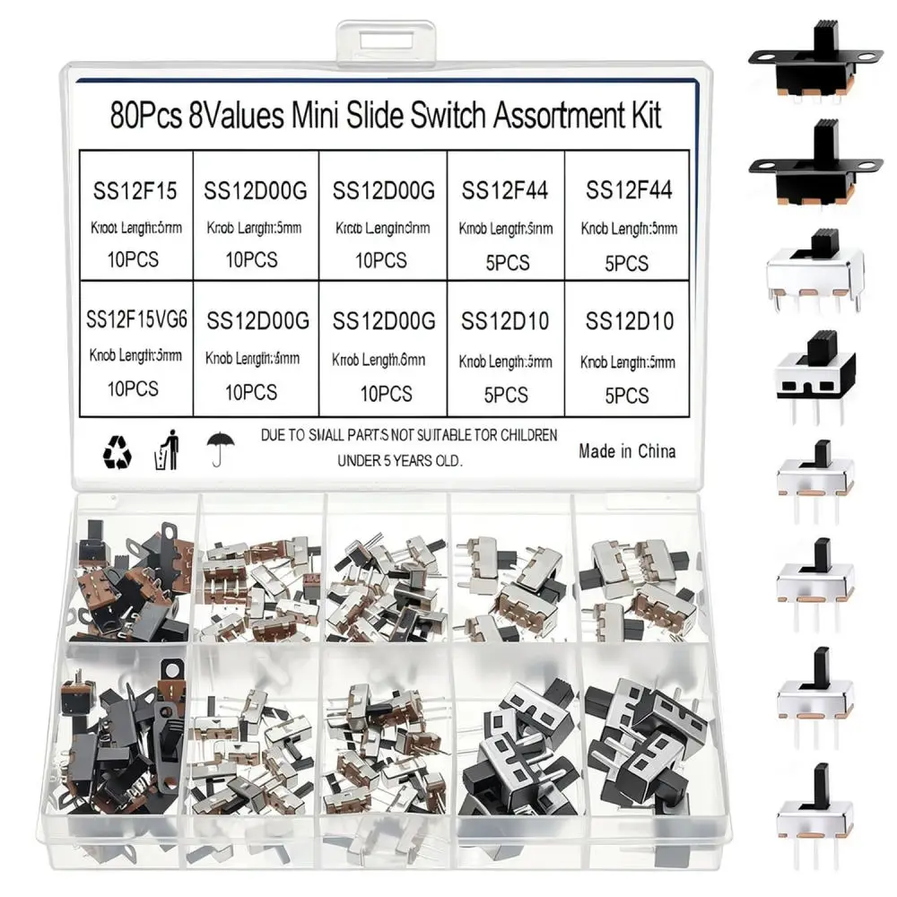 Micro Power Slide Switch Kit 3 Pin Toggle Mechanism For Electronic Projects Diy Circuit Maintenance Electrical Components