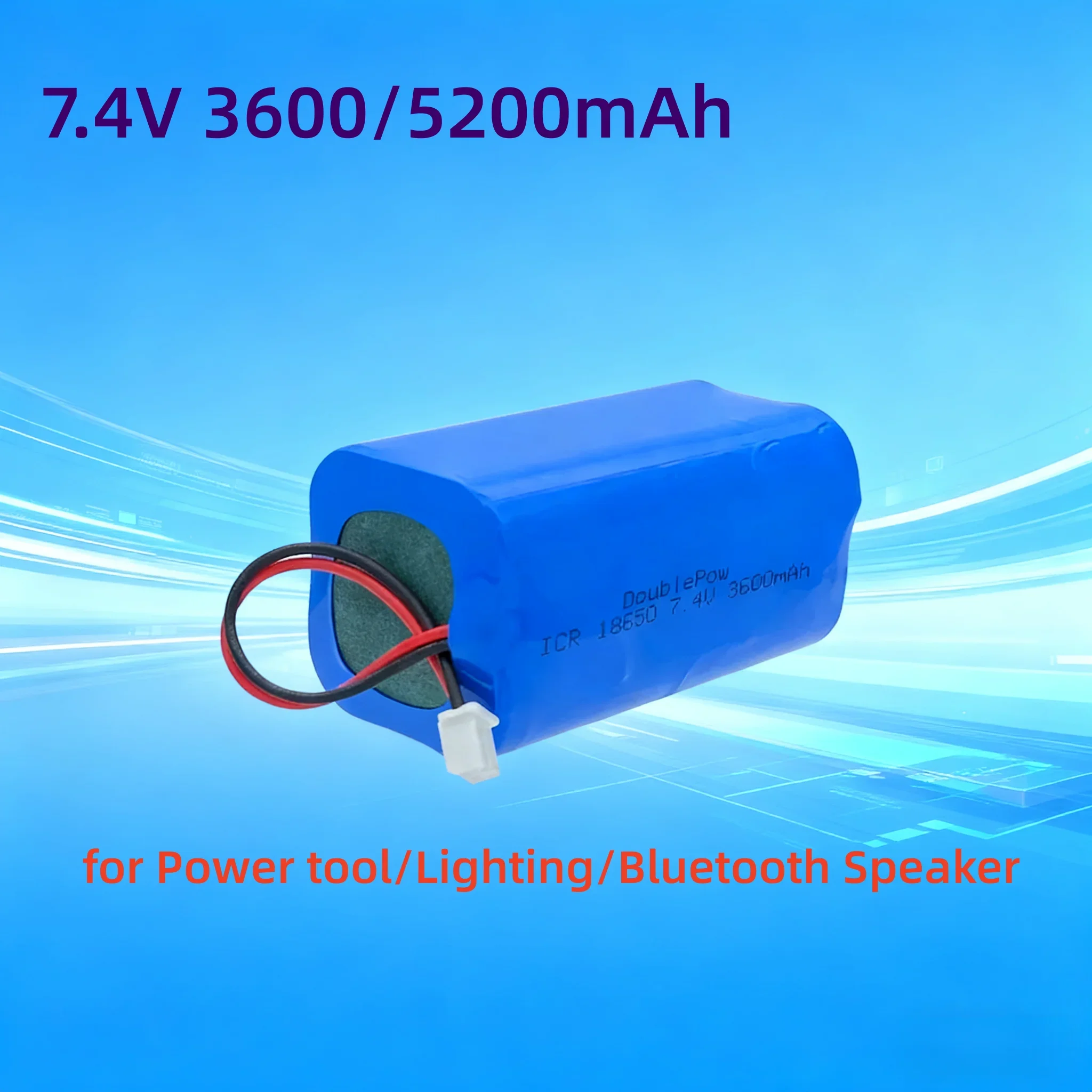

#️⃣#️⃣7.4V 3600/5200mAh 18650 Lithium Battery Pack Rechargeable for Power tool/Lighting/Bluetooth Speaker with PCB protection#️⃣