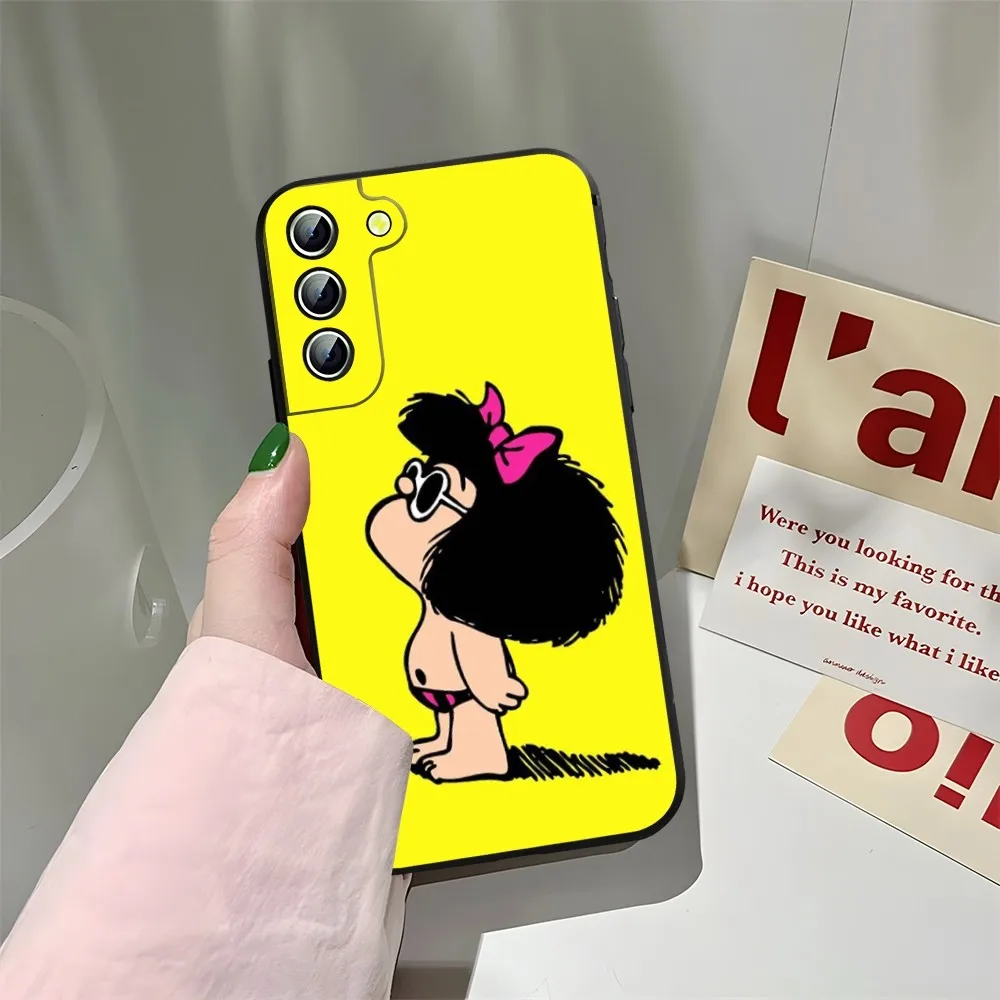 Cartoon cute Mafalda Phone Case for Samsung Galaxy S23 S22 S20 S21 Ultra Fe Plus A34 A54 A24 A52 A53 M54 Cover