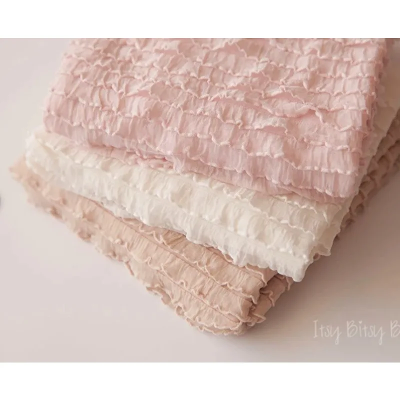 200CM Newborn Ruffle Stretch Wrap - Soft Knit Baby Swaddle for Photo Props, Stretchy Newborn Photography Swaddling Blanket