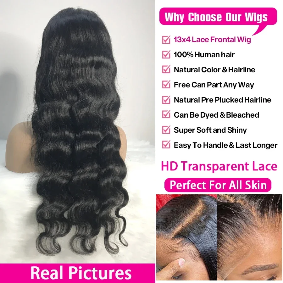 40 Inch Body Wave 13x6 Hd Lace Frontal Wig Human Hair 13x4 Hd Pre Plucked Lace Wigs For Women Brazilian 360 Lace Front Hair Wigs