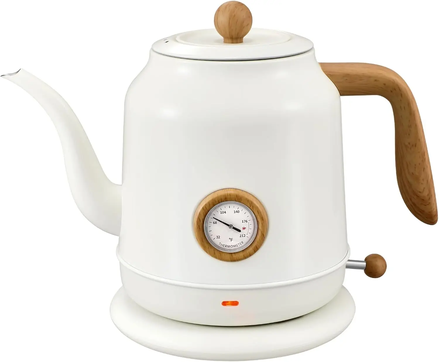 

1.2L Electric Gooseneck Kettle with Thermometer for Precise Coffee and Tea Brewing