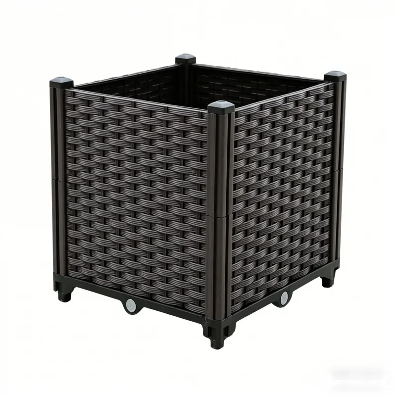 

Large Plastic Planter Box for Vegetables - Outdoor Indoor Garden Raised Bed with Drainage Holes - Balcony Patio Herb Flower Pot