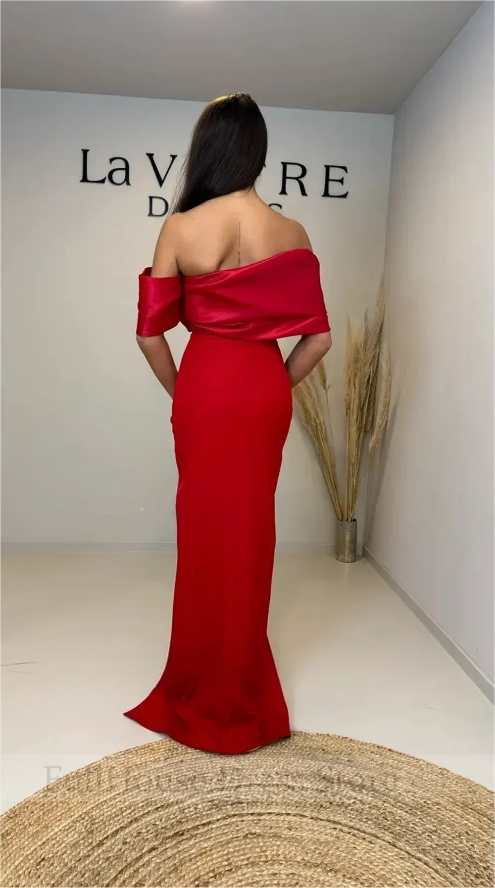 Bespoke Occasion Red One Shoulder Pleated Sheath Sexy Women's Evening Gown Backless Floor Length Prom Party Dress with Court