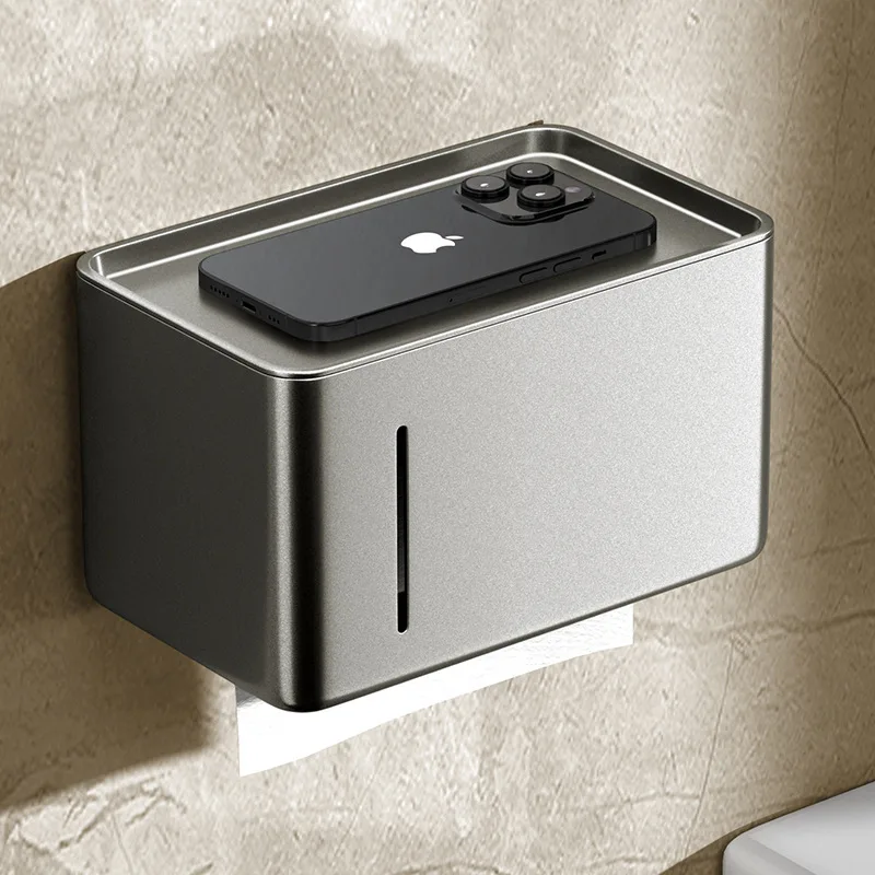 Soporte de papel higiénico, espacio de cartón higiénico, rollo de papel higiénico de aluminio, estante de papel, caja de papel para colgar en la pared del Hotel