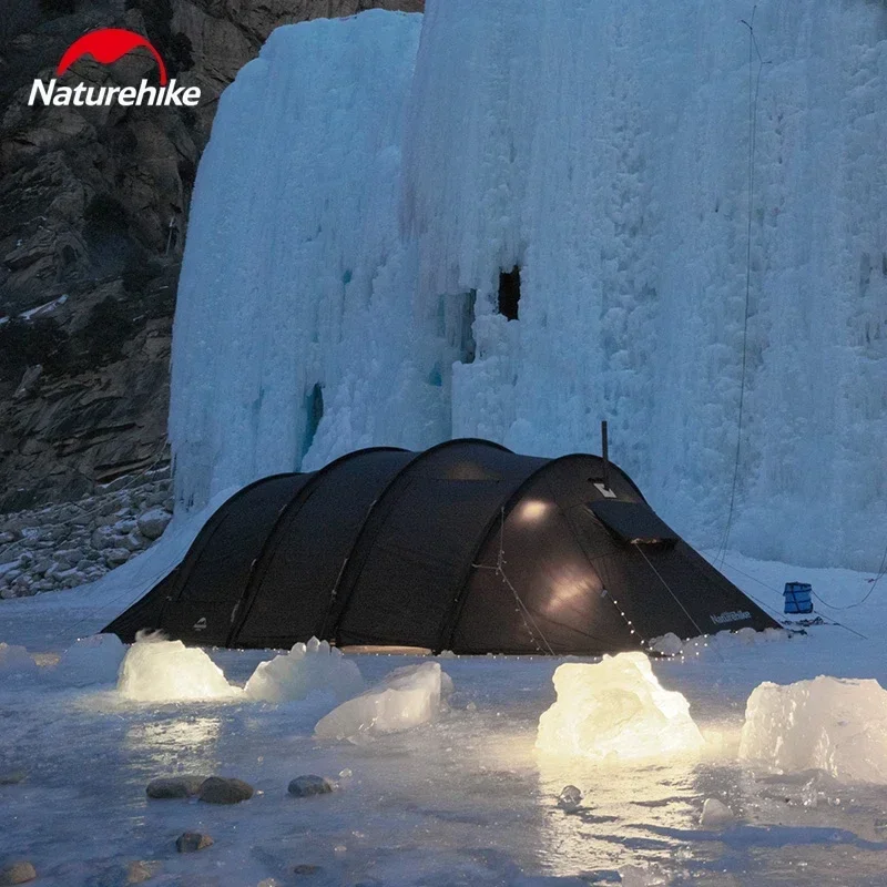 

Палатка Naturehike с туннельным сосудом, Всесезонная двухслойная для пешего туризма, на 4-6 человек, водонепроницаемая, 70D