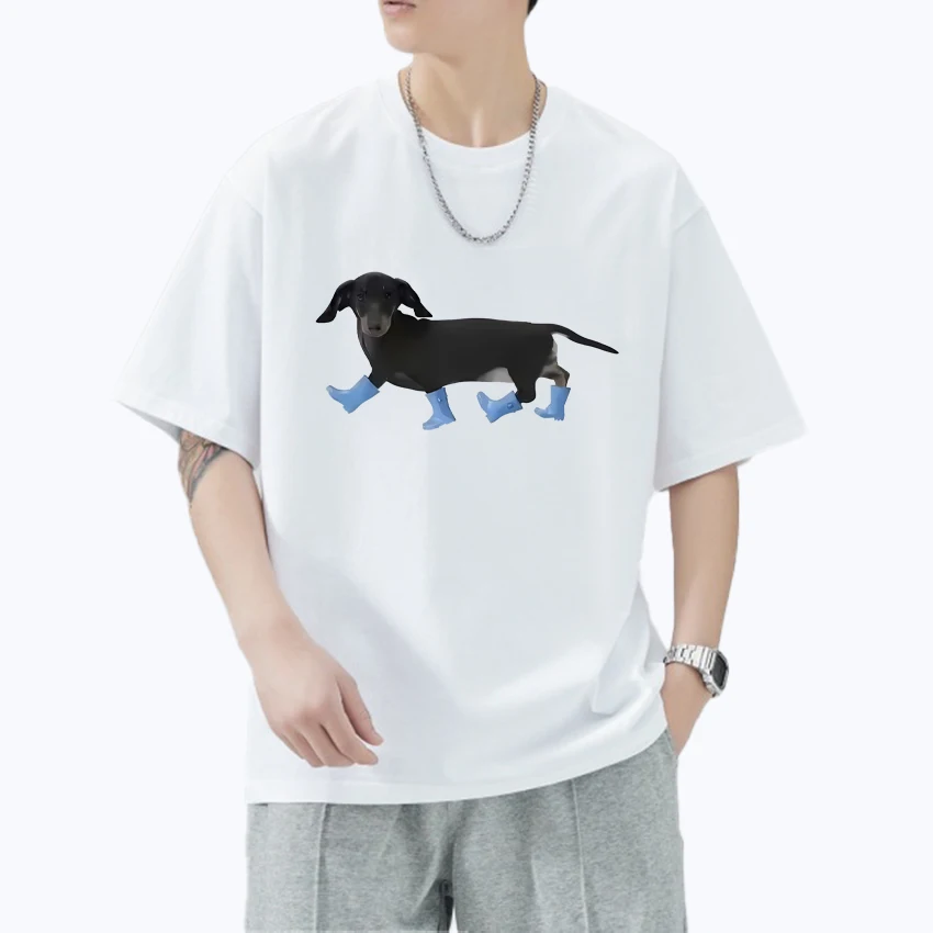 

Funny Dachshund Printed Graphic 100% Cotton short sleeve t-shirts Men Women Crew Neck Oversized Tee shirt Summer Unisex clothing